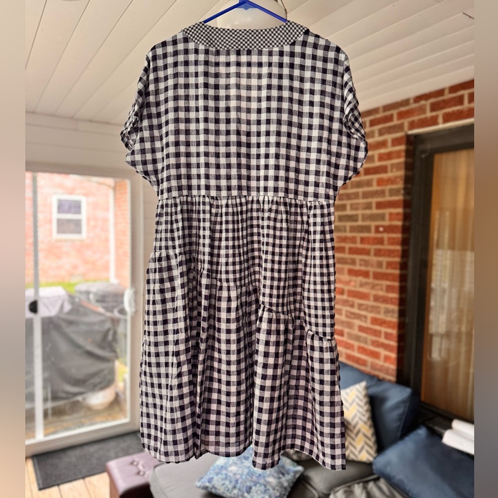 ANTHROPOLOGIE Gingham Short Sleeve Dress - Picture 12 of 12
